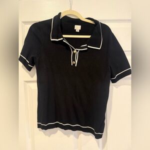 a new day Black Top with Cream Accents